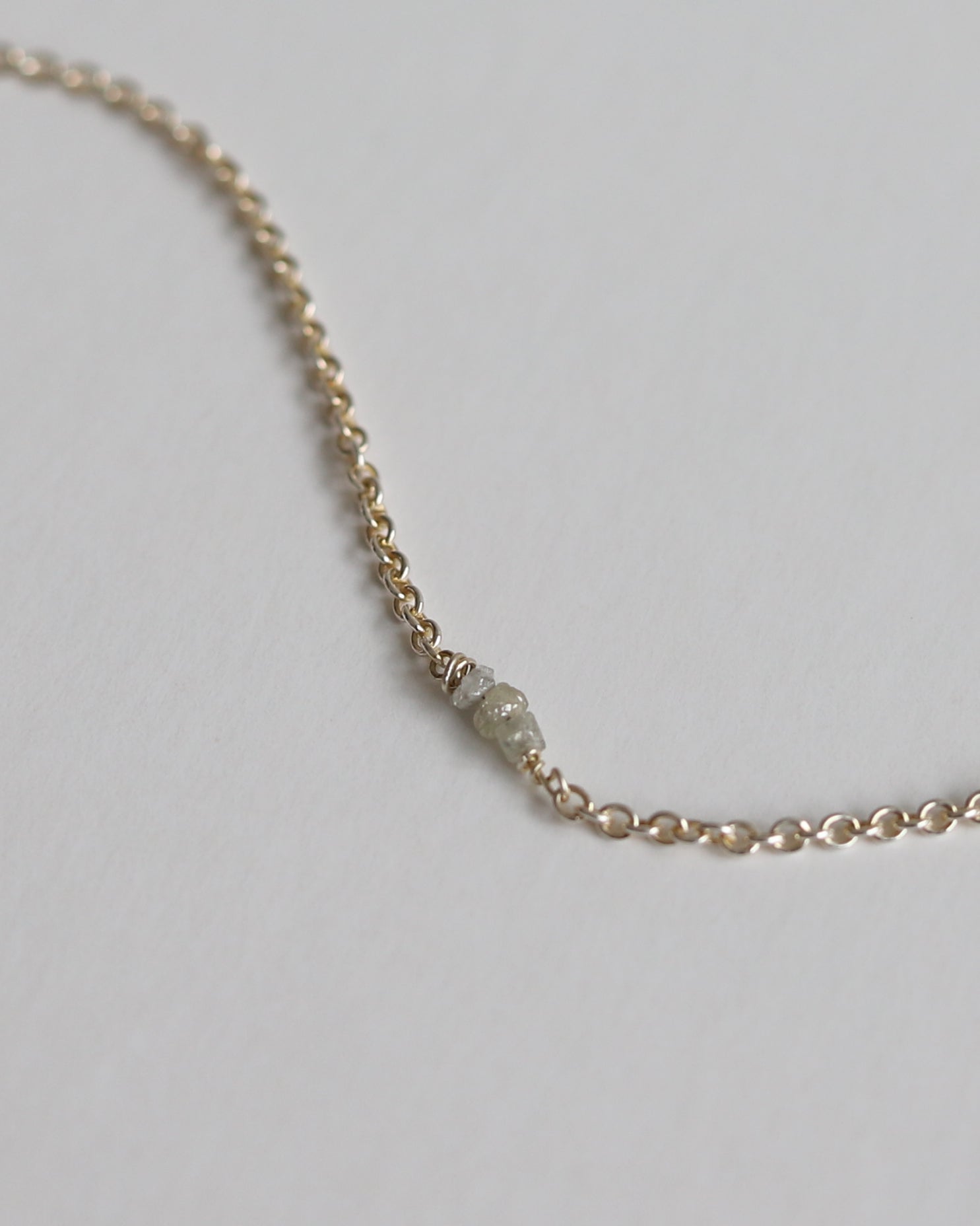 Necklace in 925 Silver & Raw Grey Diamond - 04003RAWS