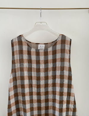 Light In Peace Dress - Gingham Brown