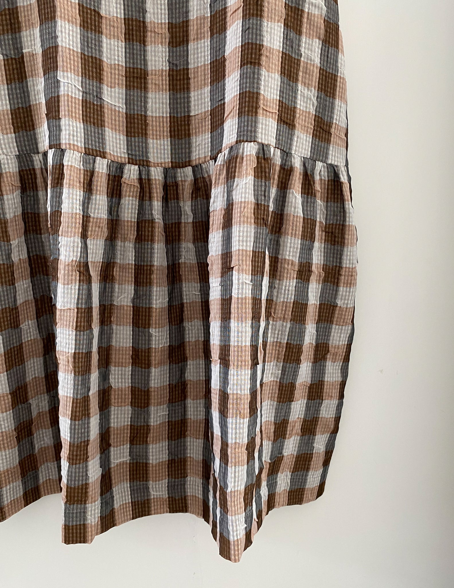 Light In Peace Dress - Gingham Brown