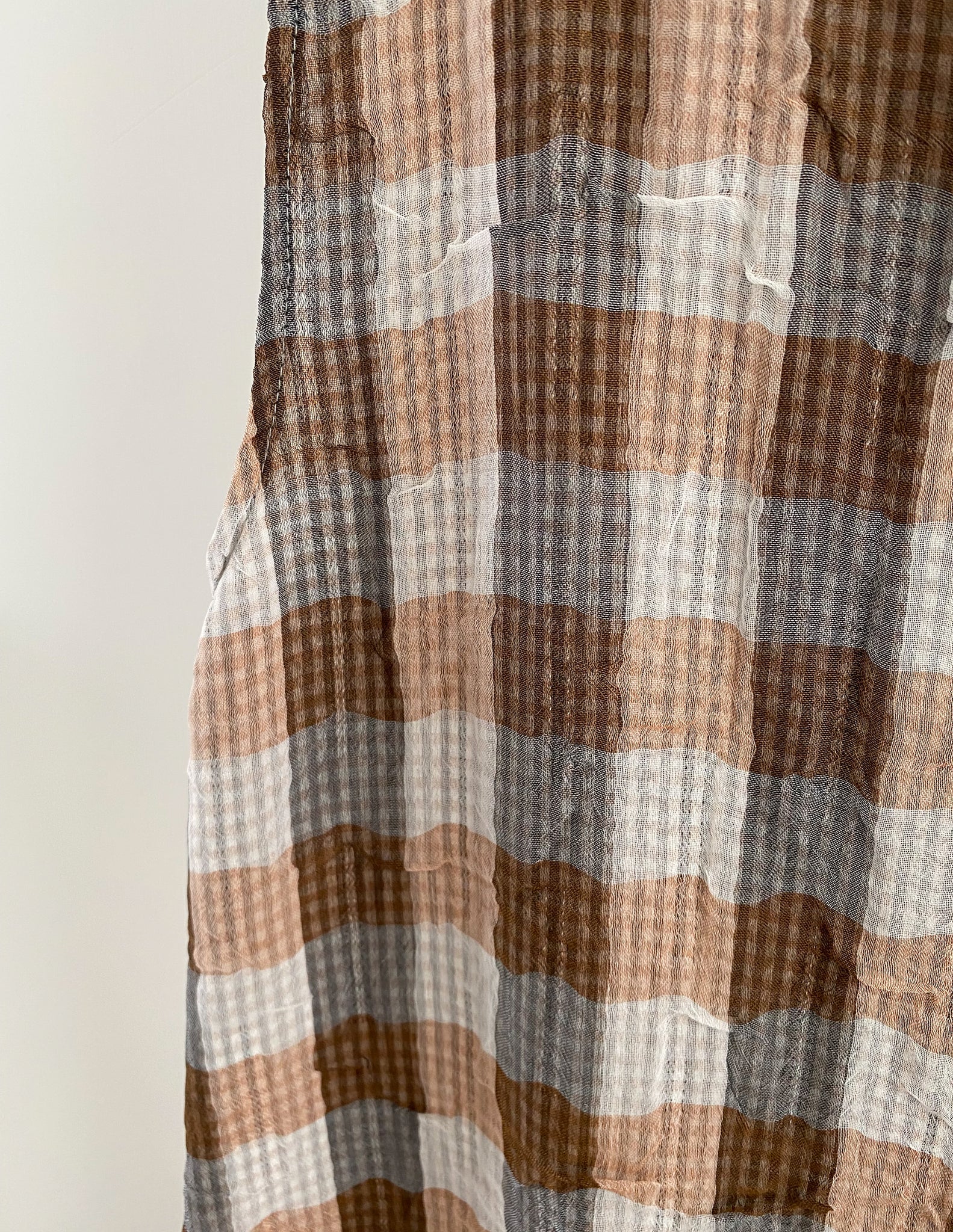 Light In Peace Dress - Gingham Brown
