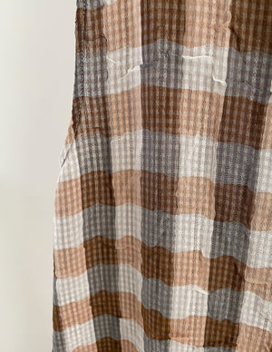 Light In Peace Dress - Gingham Brown