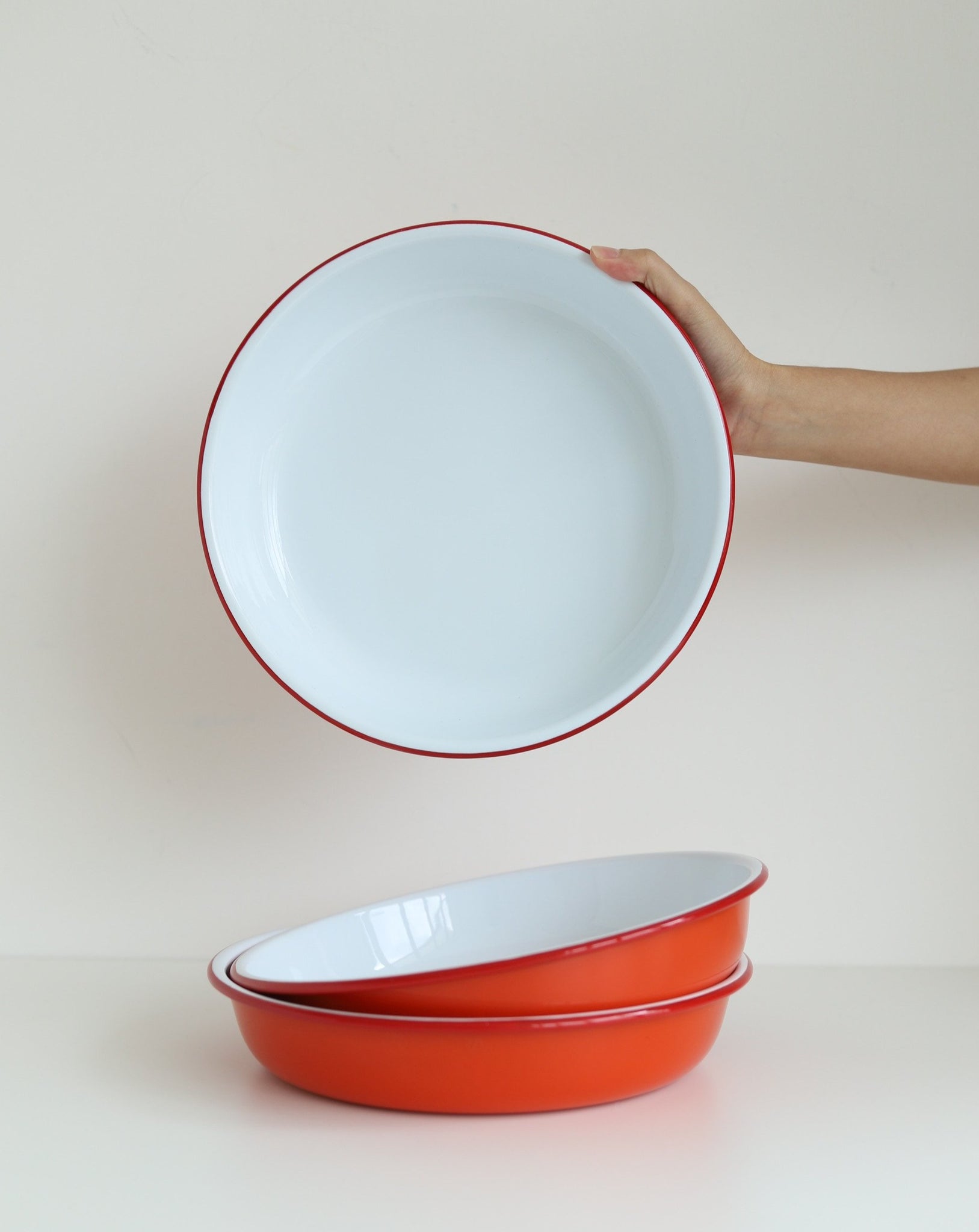 Enamelware Medium Salad Bowl - Pillarbox Red- FAL-MSB-RR-UK
