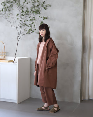 Light Coat with hoddie - Rain Choco