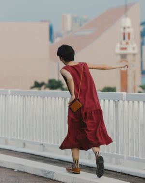 Light In Peace Dress - Burgundy