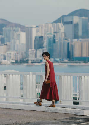 Light In Peace Dress - Burgundy