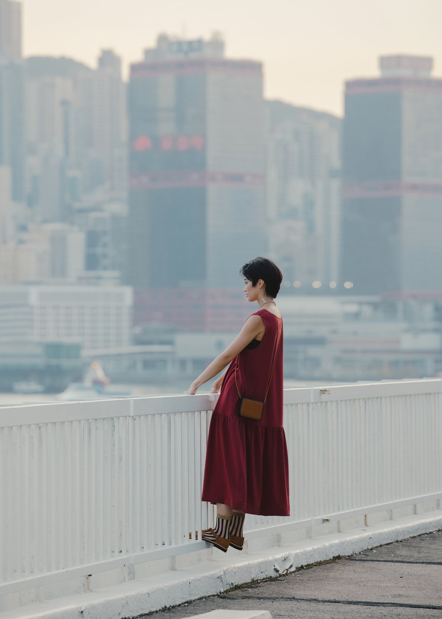 Light In Peace Dress - Burgundy