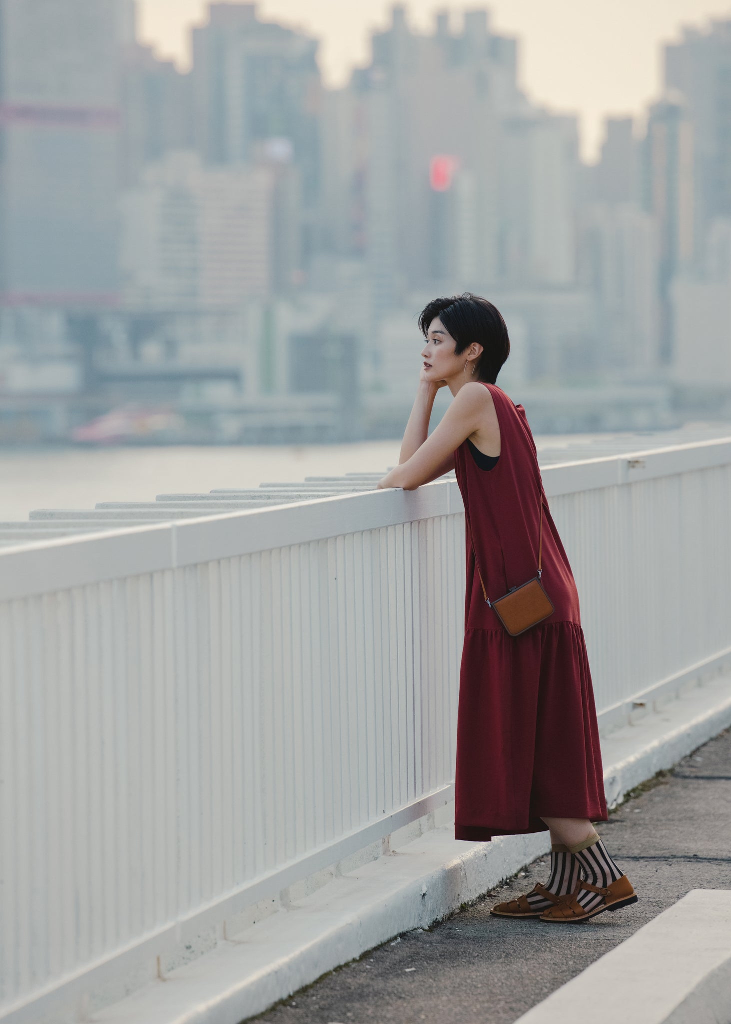 Light In Peace Dress - Burgundy