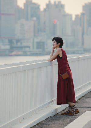 Light In Peace Dress - Burgundy
