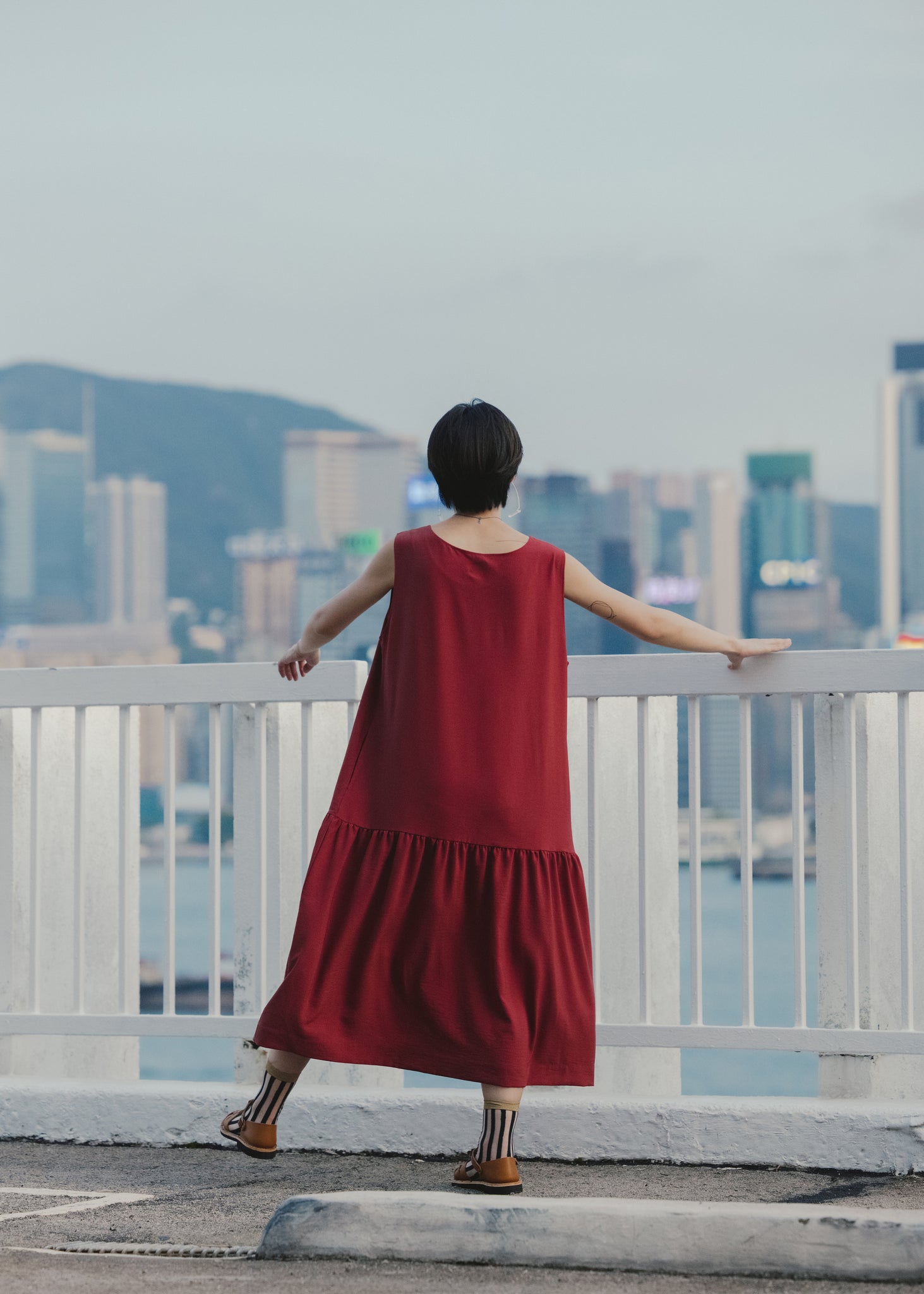 Light In Peace Dress - Burgundy