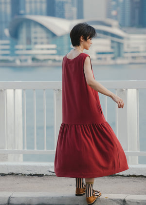 Light In Peace Dress - Burgundy