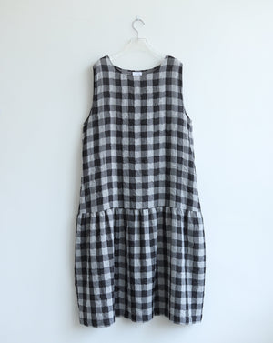 Light In Peace Dress - Gingham Black