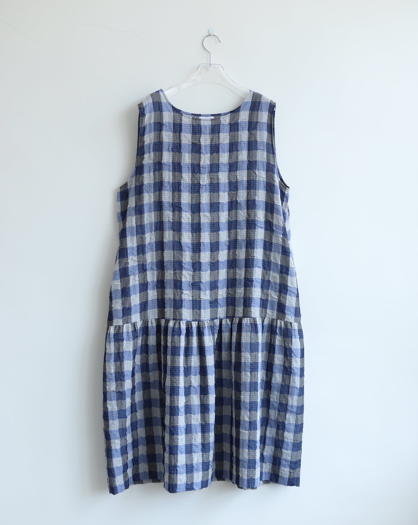 Light In Peace Dress - Gingham Blue