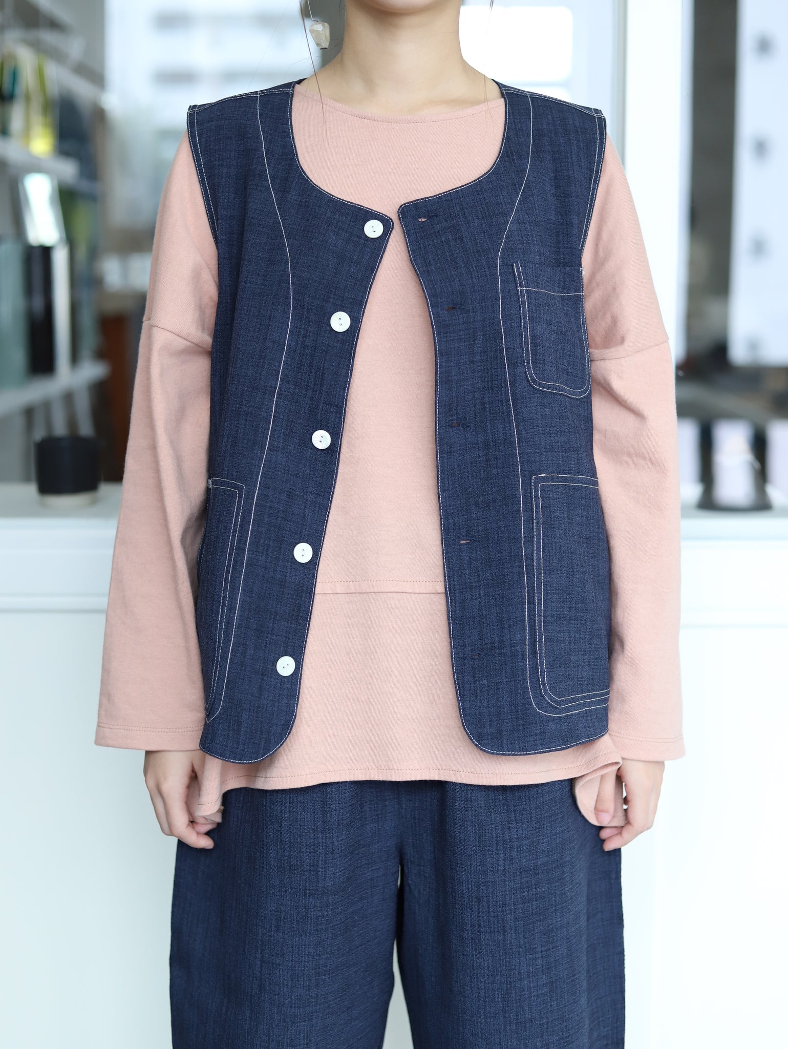 Light Pocket Pullover - Dusty Pink