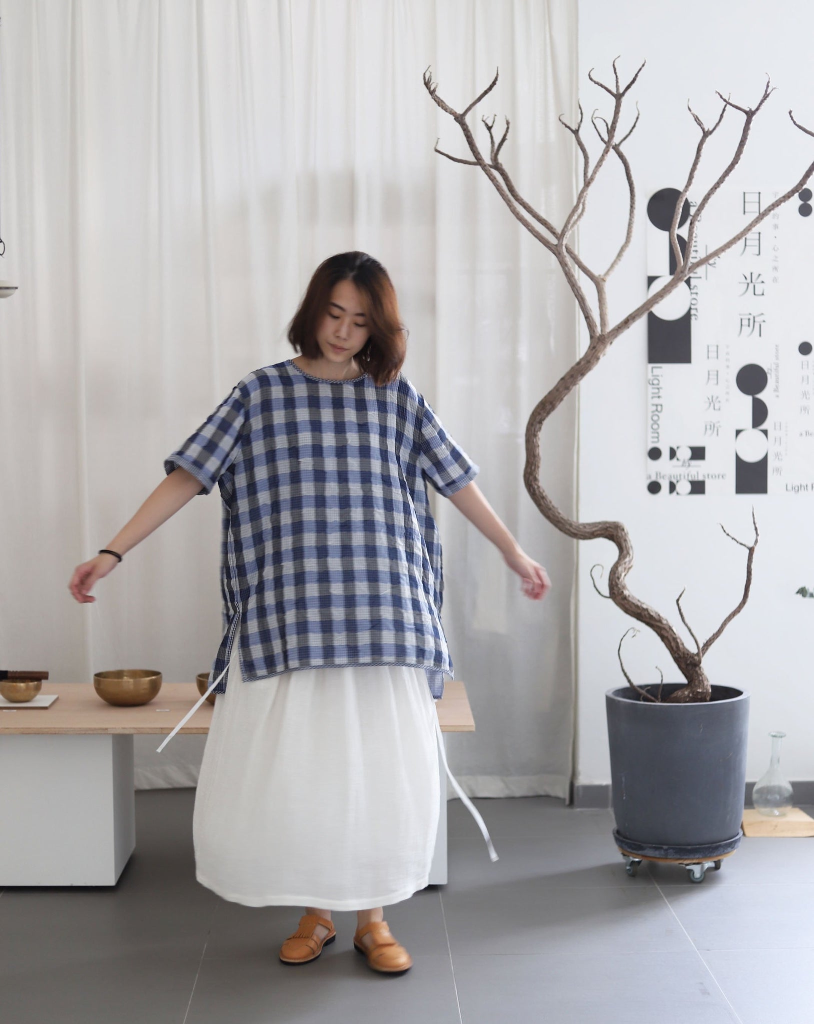 Light Relax Shirt - Gingham Blue
