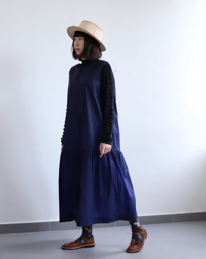 Light Wave Collar Top - Black