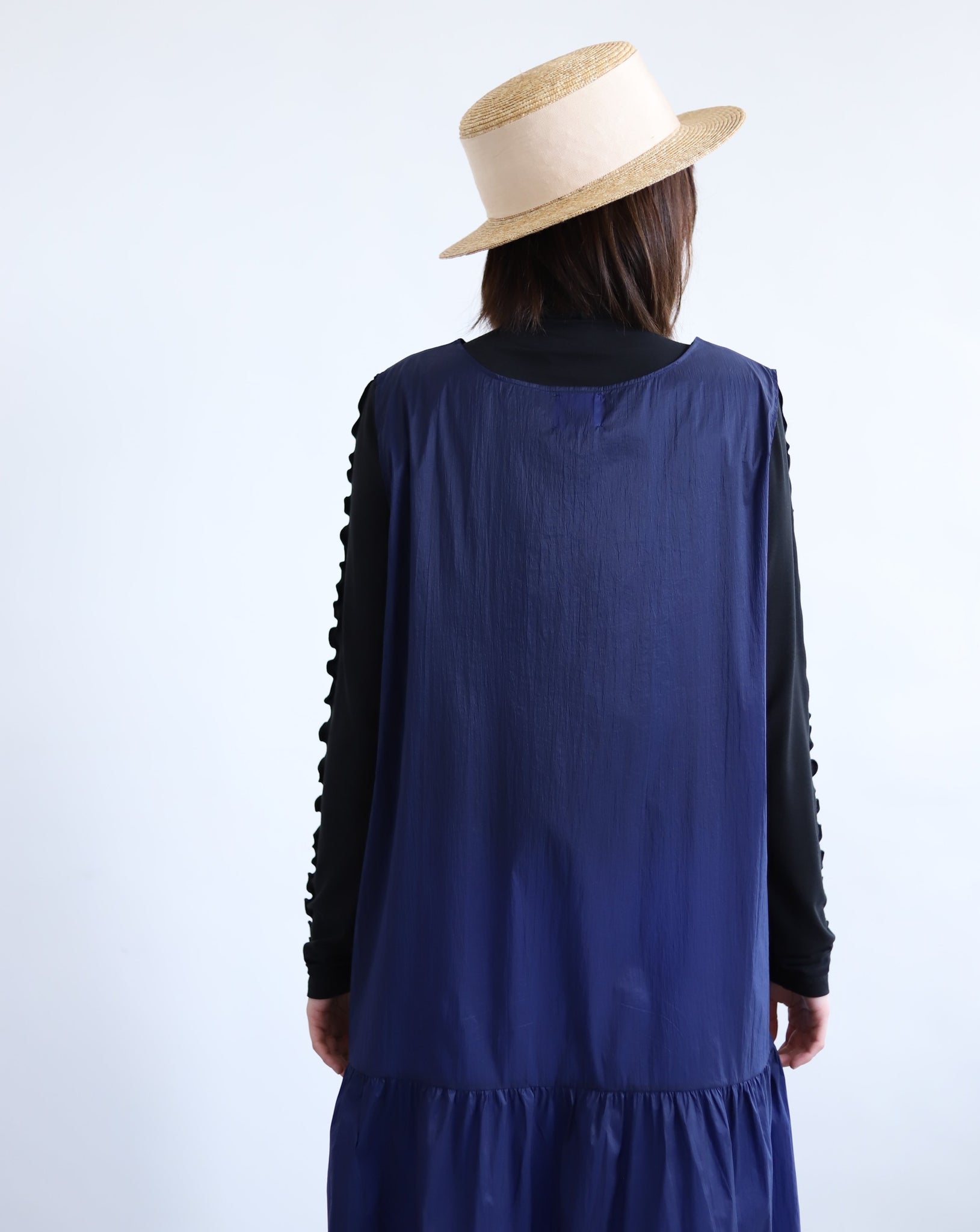 Light Wave Collar Top - Black
