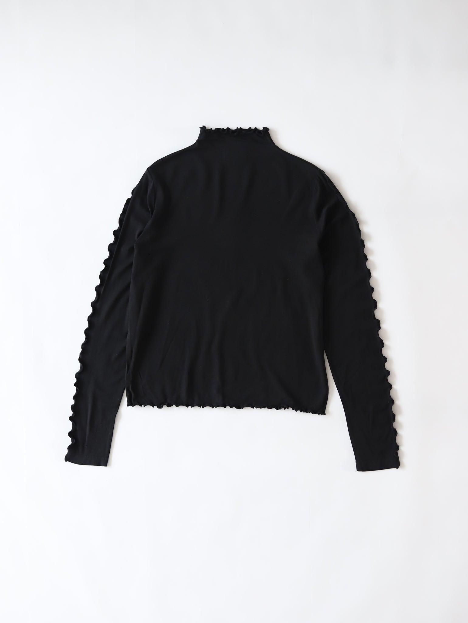 Light Wave Collar Top - Black