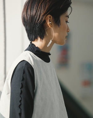 Light Wave Collar Top - Black