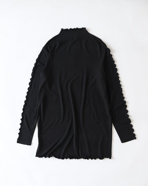 Light Wave Collar Top Long - Black