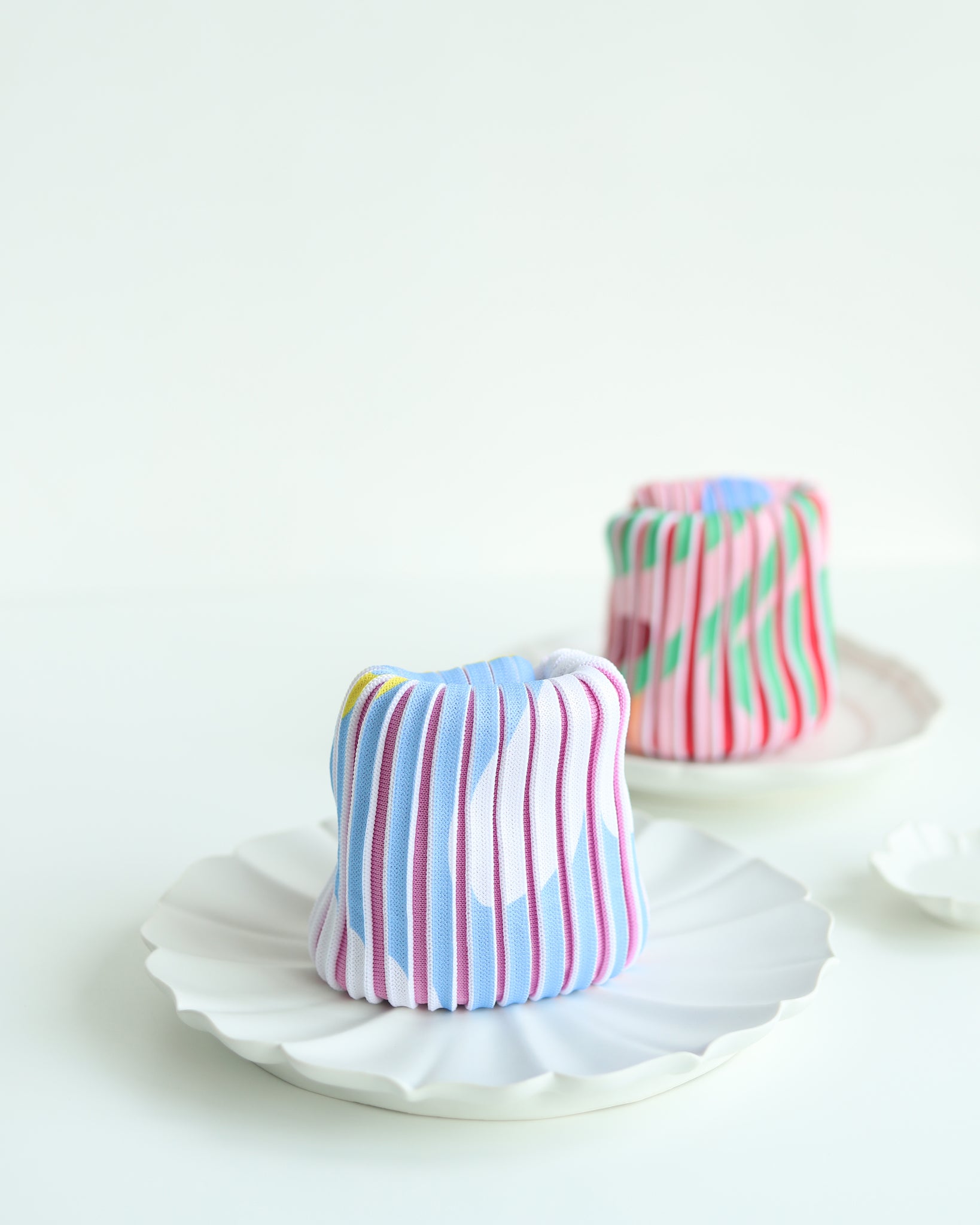 Knit Bag - Light Blue Tulip / Baby Pink - 21004