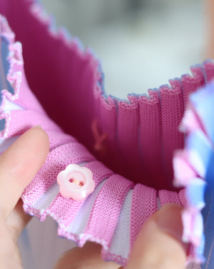 Knit Bag - Light Blue Tulip / Baby Pink - 21004