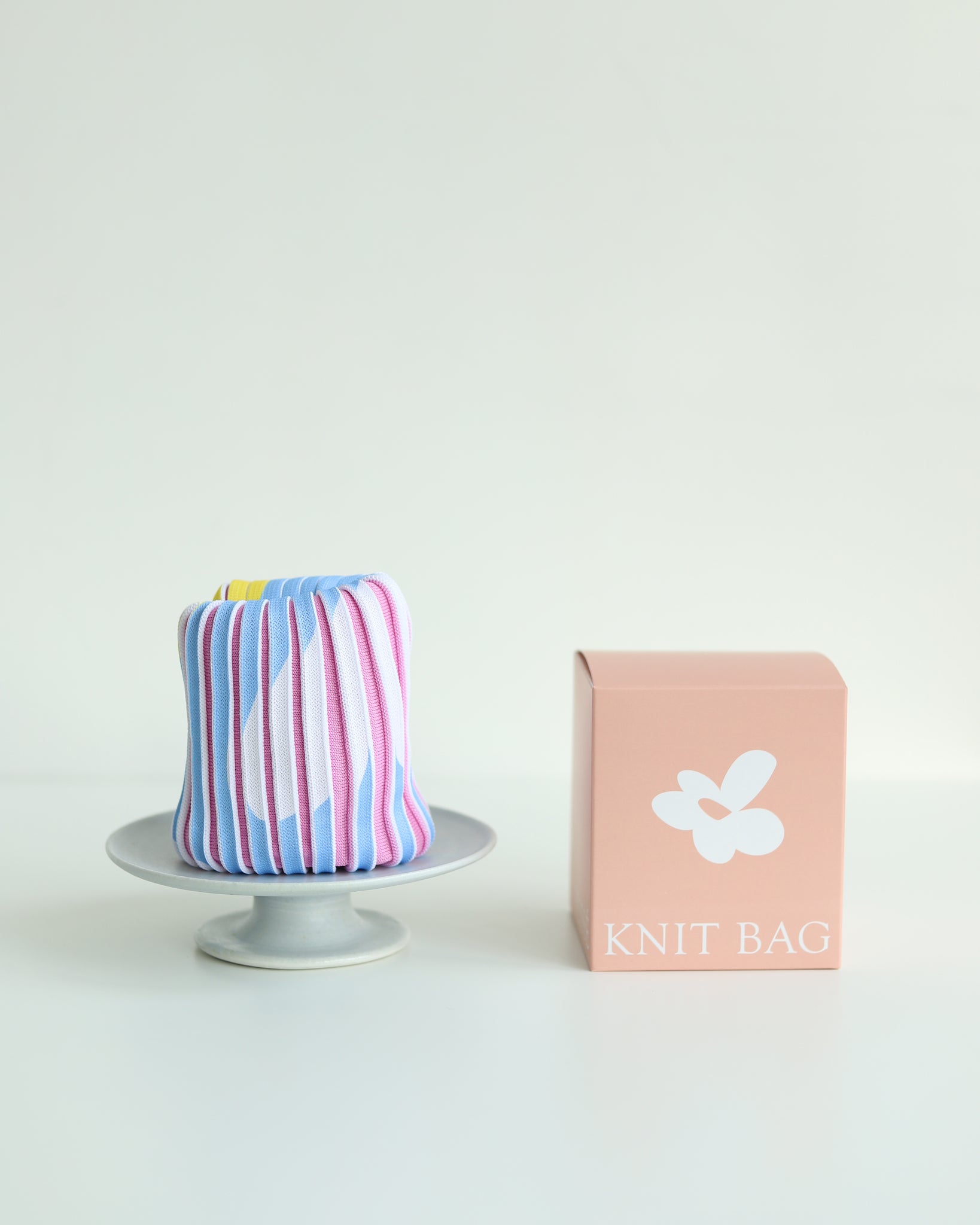 Knit Bag - Light Blue Tulip / Baby Pink - 21004
