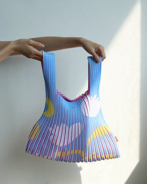 Knit Bag - Light Blue Tulip / Baby Pink - 21004