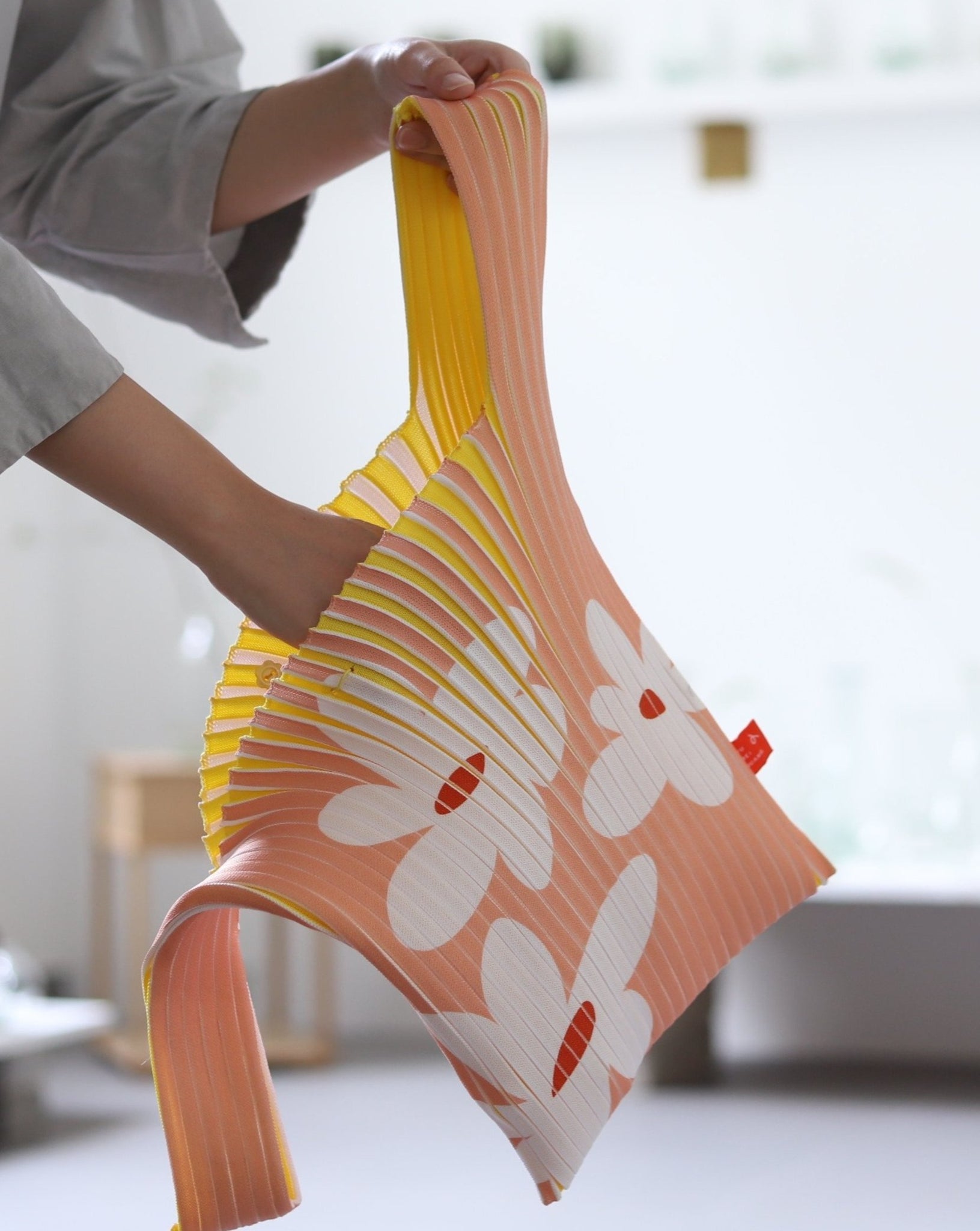 Knit Bag - Skin Floral / Bright Yellow - 21002