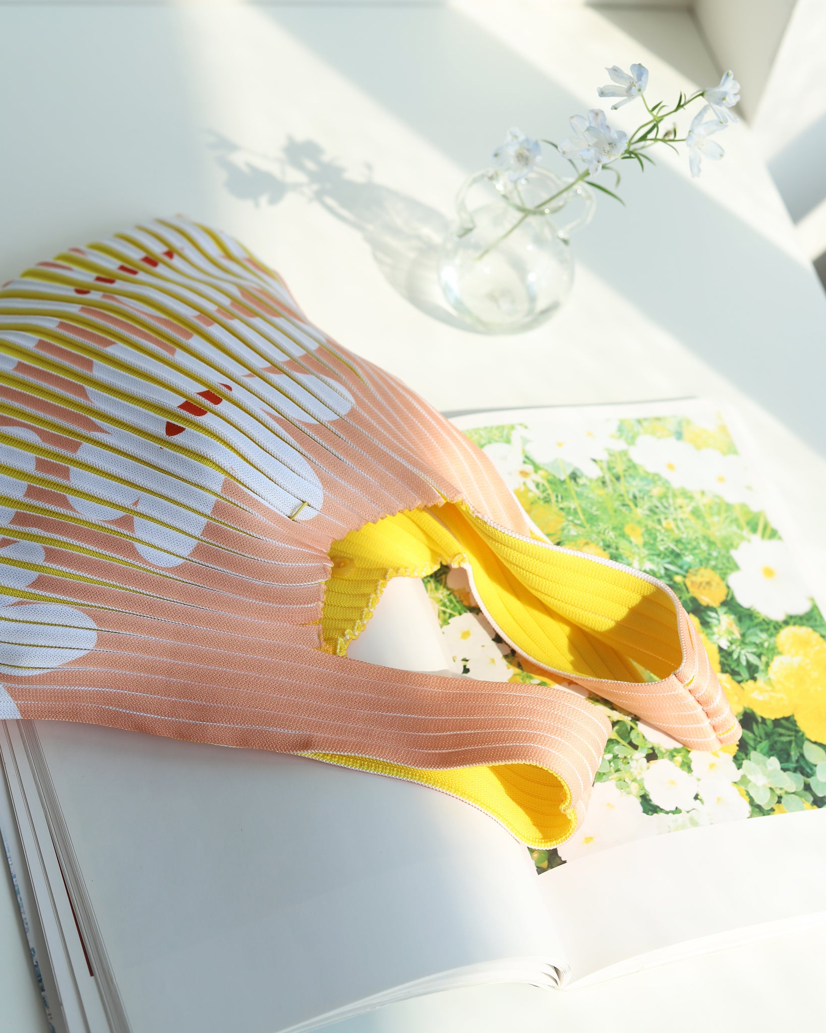 Knit Bag - Skin Floral / Bright Yellow - 21002