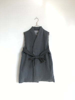 Folk Down Haori Vest - Grey